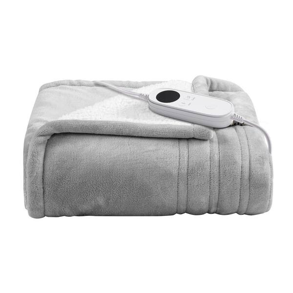 JEAREY Electric Heated Blanket Grey DRGTHKHDGray The Home Depot