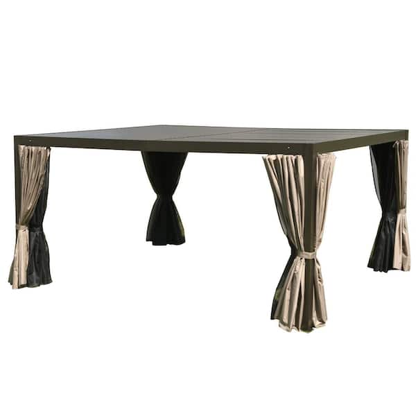 domi outdoor living 10 ft. x 13 ft. Brown Louvered Roof Pergola