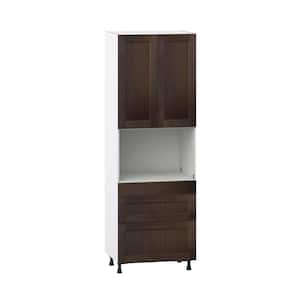 Lincoln Chestnut Solid Wood Assembled Pantry Microwave Kitchen Cabinet with 3 Drawers (30 in. W x 89.5 in. H x 24 in. D)