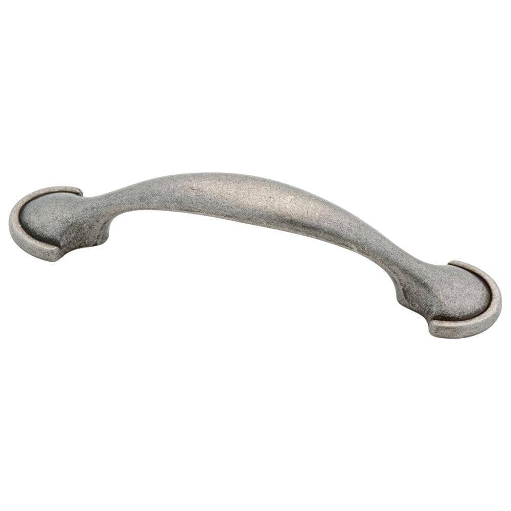 3 in. (76mm) Pewter Half-Round Foot Cabinet Drawer Pull