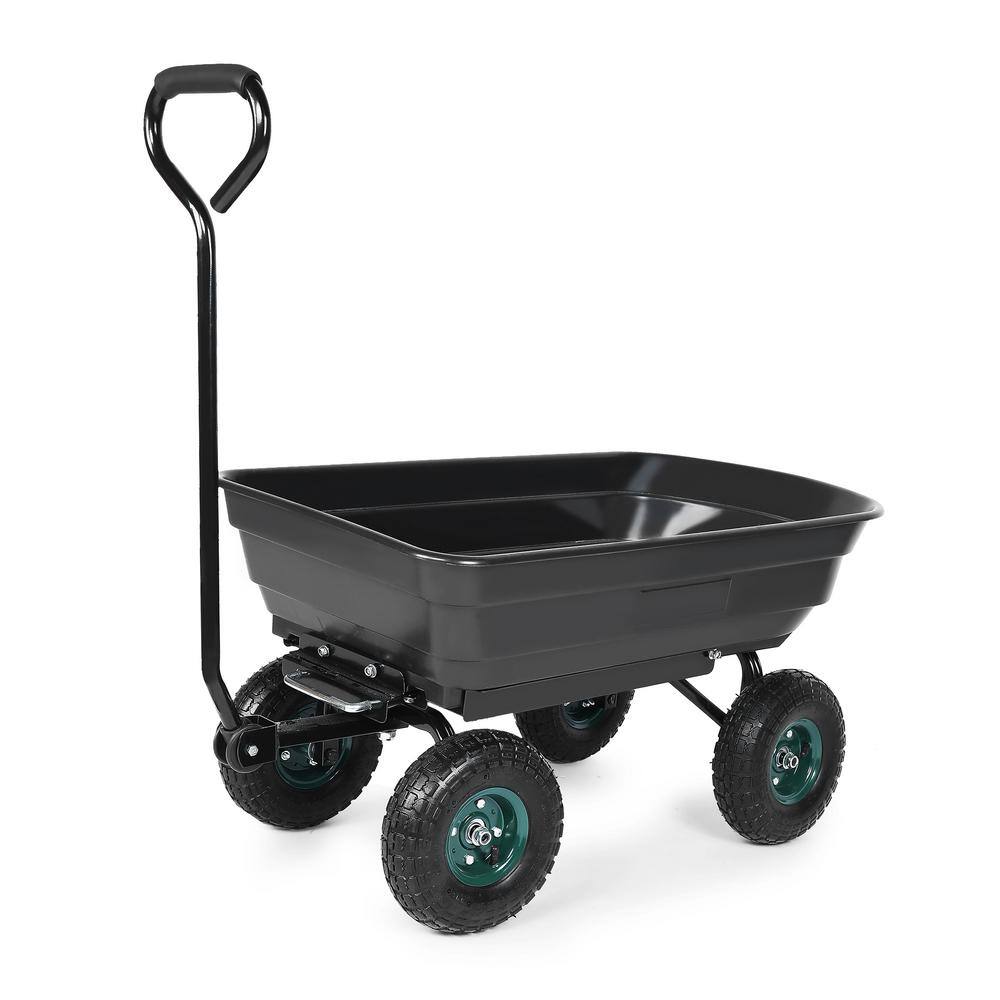 Tidoin 3 cu. ft. Plastic Poly Yard Dump Garden Cart DHS-YDW1-191 - The ...