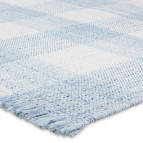 Truce 8 ft. x 10 ft. Light Blue/Ivory Striped Handmade Indoor/Outdoor Area Rug