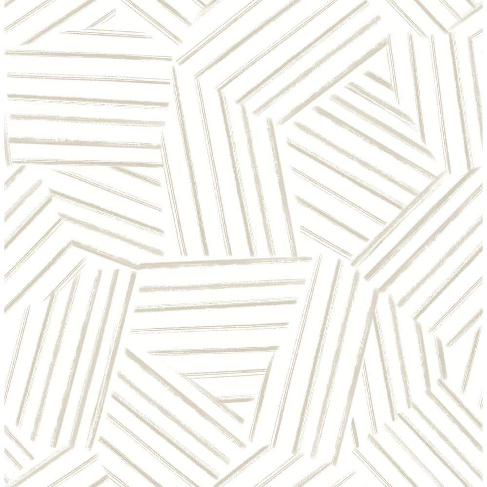 Helene Taupe Beige Geometric Lines Wallpaper Sample price history on PriceWatchPro