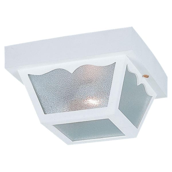 Generation Lighting 1-Light White Outdoor Ceiling Fixture