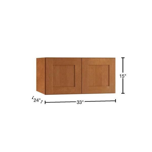 Hargrove Cinnamon Stain Plywood Shaker Assembled Base Kitchen Cabinet Soft  Close 36 in W x 24 in D x 34.5 in H