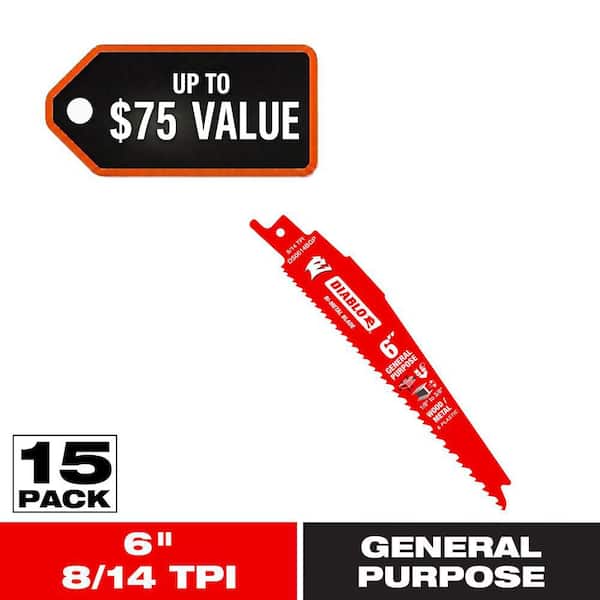 DIABLO 9 in. 14/18 TPI Bi-Metal Reciprocating Saw Blades for