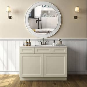 48 in. W x 21 in. D x 34.5 in. H Bath Vanity Cabinet without Top in Shaker Antique White