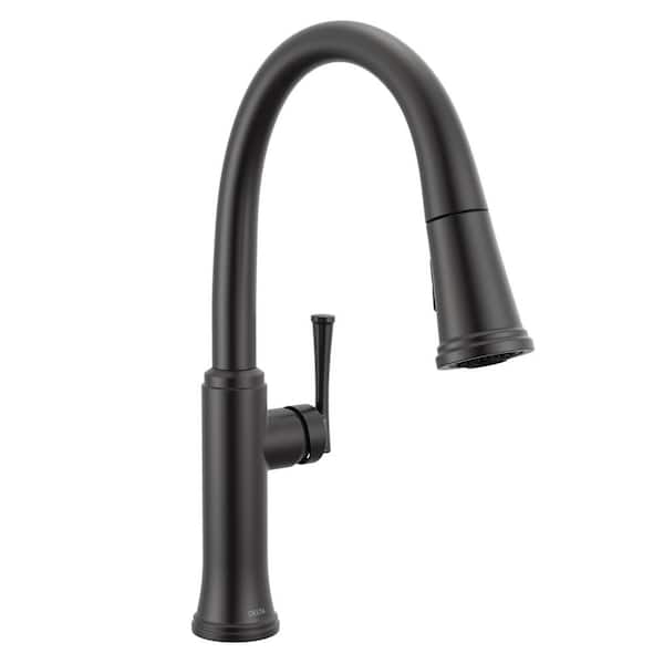 Delta Eldridge Single Handle Pull Down Sprayer Kitchen Faucet in Matte Black