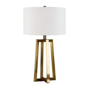 Helena 24 in. Brass Finish Table Lamp with Fabric Shade