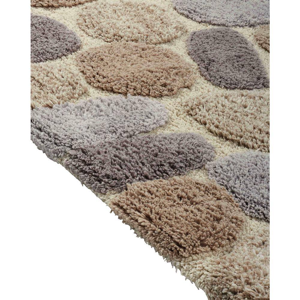 Amethyst Cotton Pebble Pattern Bath Rug Set with Non-Slip Backing