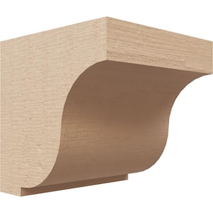 4 in. x 4 in. x 4 in. Series 1 Wide Van Buren Rough Cedar Woodgrain Timberthane Polyurethane Corbel, Primed Tan