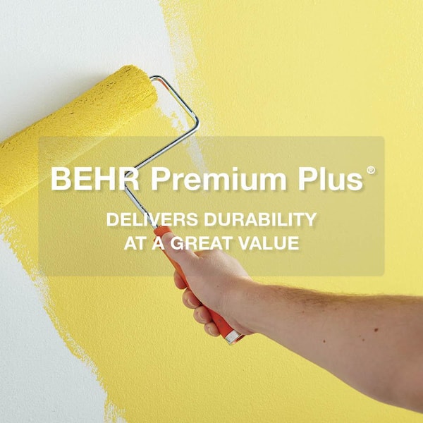 BEHR PREMIUM PLUS 1 gal. #400A-1 Candlelight Yellow Satin Enamel Low Odor  Interior Paint & Primer 705001 - The Home Depot