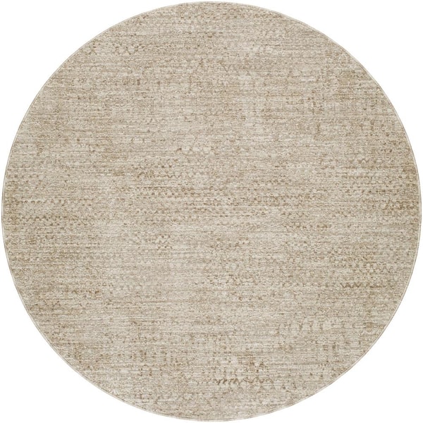 Livabliss Masterpiece Gray Global 8 ft. Round ft. Indoor Area Rug