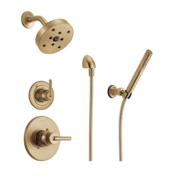 Trinsic 2-Spray Dual Wall Mount Fixed and Handheld Shower Head 1.75 GPM in Champagne Bronze