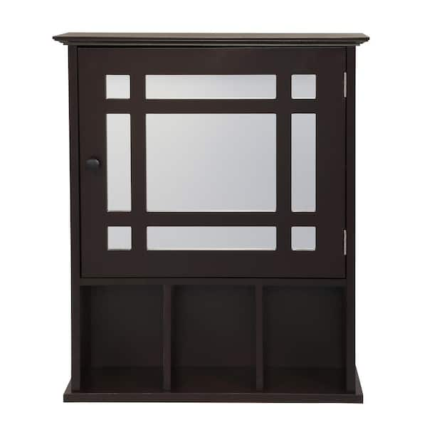 Dracelo 23.6 in. W x 7.9 in. D x 27.6 in. H Black Wood Wall