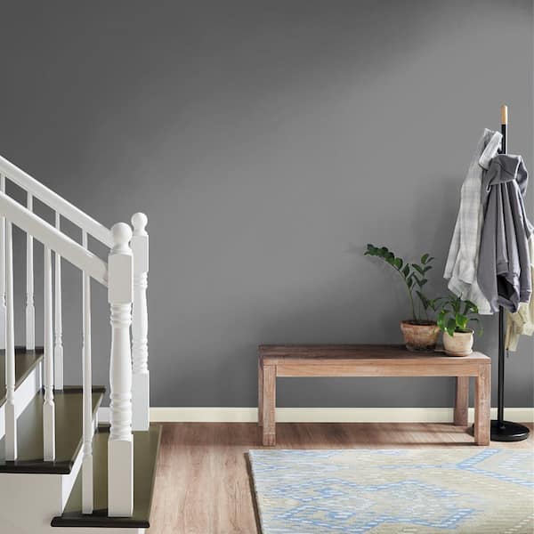 BEHR MARQUEE 1 gal. #N520-6 Asphalt Gray One-Coat Hide Matte Interior Paint  & Primer 145301 - The Home Depot