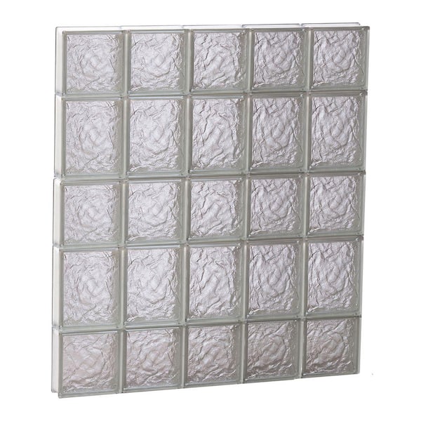 Clearly Secure 28.75 in. x 32.75 in. x 3.125 in. Frameless Ice Pattern Non-Vented Glass Block Window