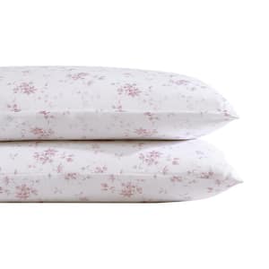 Garden Muse 2-Piece Pink Cotton Pillowcase Pair