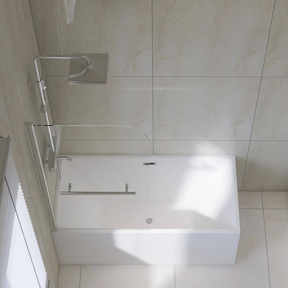 Goodyo 31" x 55" Frameless Clear Tempered Glass Bathtub Screen