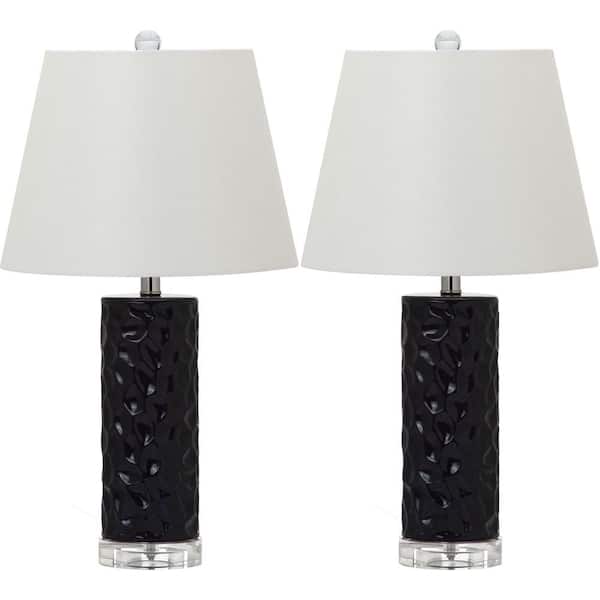 Safavieh Dixon 23.5 in. Black Table Lamp with Off-White Shade (Set of 2)