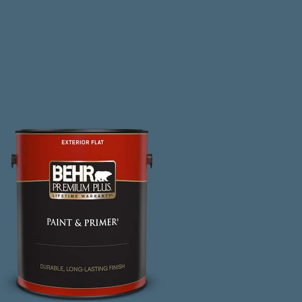 BEHR PREMIUM PLUS 1 gal. Home Decorators Collection #HDC-WR15-6 Winter Evening Flat Exterior Paint & Primer