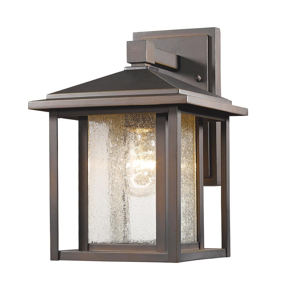 Aspen Oil Rubbed Bronze Outdoor Hardwired Lantern Wall Sconce with No Bulbs