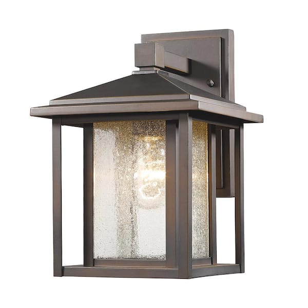 Unbranded Aspen Oil Rubbed Bronze Outdoor Hardwired Lantern Wall Sconce with No Bulbs Included