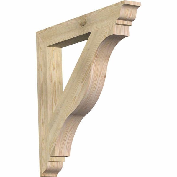Ekena Millwork 4 in. x 32 in. x 32 in. Douglas Fir Funston Traditional Rough Sawn Bracket