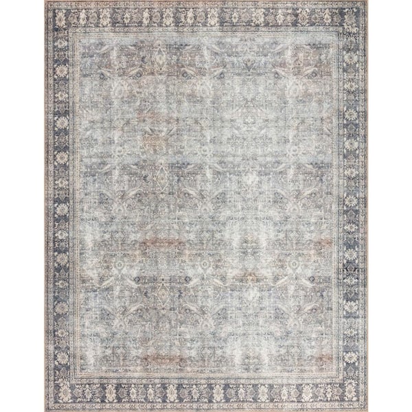 LOLOI II Wynter Grey/Charcoal 3 ft. 6 in. x 5 ft. 6 in. Oriental Printed Area Rug