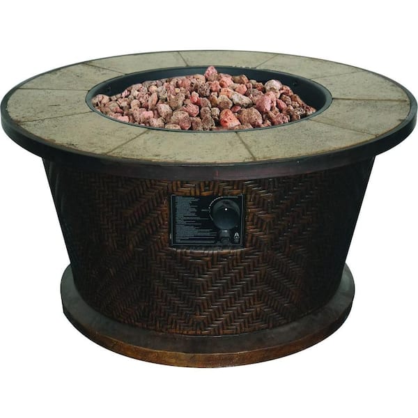 Bond Manufacturing 18 in. Tall Portofino Round Stainless Steel Gas Table Fire Pit