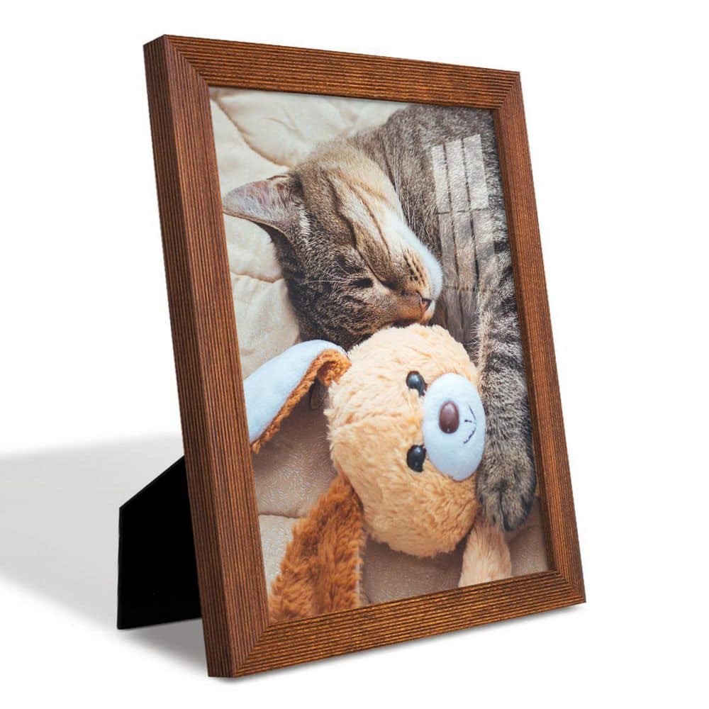 Walnut Matte Finish 8x10 Wooden Picture Frame Set
