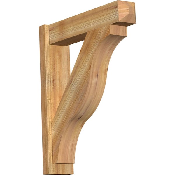Ekena Millwork 6 in. x 30 in. x 26 in. Western Red Cedar Fuston Craftsman Rough Sawn Outlooker