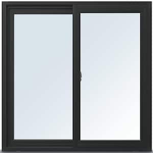 35-1/2 in. x 35-1/2 in. 100 Series XO (Active Left) Black Gliding Composite Window w/Black Int & Hdw, Smartsun Glass