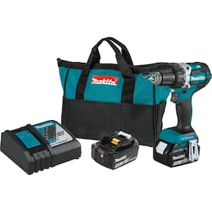 18V LXT Lithium-Ion Compact Brushless Cordless 1/2 in. Driver-Drill Kit with Two 5.0 Ah Batteries, Charger, Bag