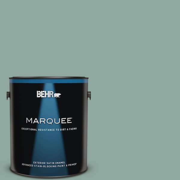BEHR MARQUEE 1 gal. #S430-4 Green Meets Blue Satin Enamel Exterior Paint & Primer