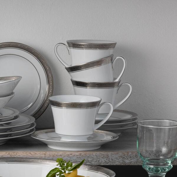 Noritake Crestwood Platinum 6 in. (Platinum) Porcelain Saucers
