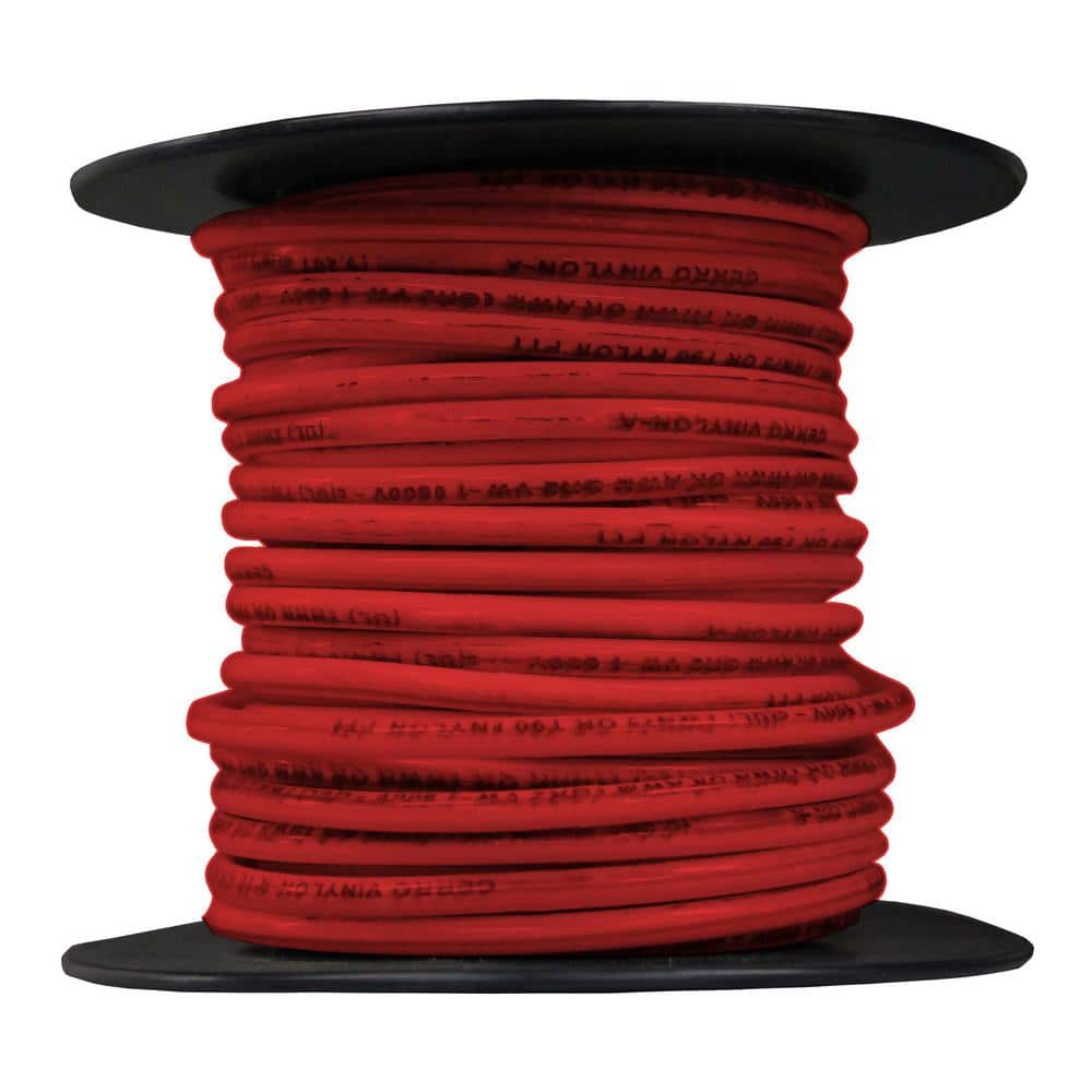 50 ft. 14 Gauge Red Stranded Copper THHN Wire