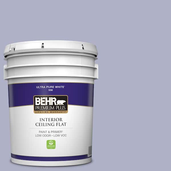 BEHR PREMIUM PLUS 5 gal. #S560-3 Noble Purple Ceiling Flat Interior Paint