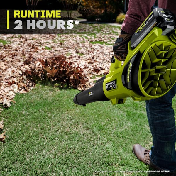 RYOBI 40V HP Brushless 190 MPH 730 CFM Cordless Battery Jet Fan Leaf Blower Tool Only RY404010BTL