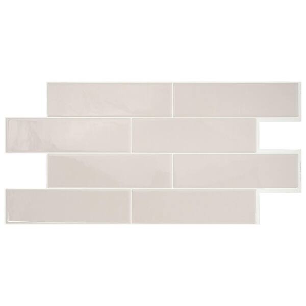 smart tiles Oslo Taupe 22.56 in. x 10.88 in. Vinyl Peel and Stick Tile (2.87 sq. ft. / 4-Pack)