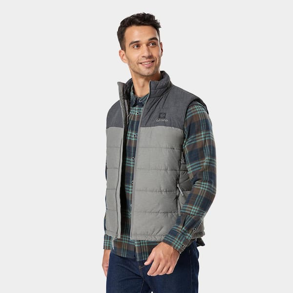 ORORO Mens Heated Vest With Battery Water Resistant Quilted Sleeveless Jacket 