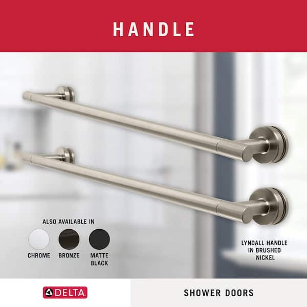 Lyndall 60 in. x 58-1/8 in. Semi-Frameless Traditional Sliding Bathtub Door in Nickel with Tranquility Glass