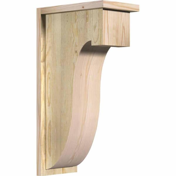 Ekena Millwork 8 in. x 14 in. x 26 in. Douglas Fir Del Monte Rough Sawn Corbel with Backplate