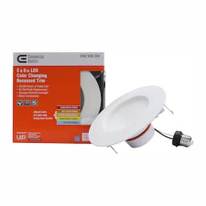 5/6 in. New Construction or Remodel Matte White Dimmable LED Recessed Trim with Adjustable Color Changing Technology
