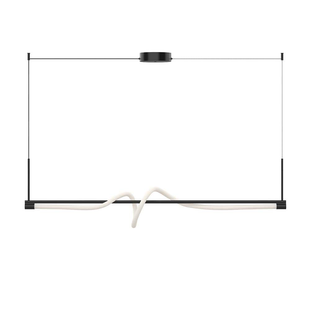 54" Black Glass LED Kitchen Island Pendant