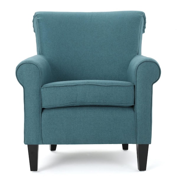 Noble House Roseville Dark Teal Fabric Club Chair