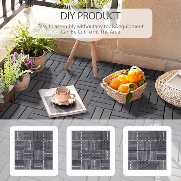 Siavonce 20 PCS Interlocking Deck Tiles Striped Pattern, 12" Siavonce 20 PCS Interlocking Deck Tiles Striped Pattern, 12"