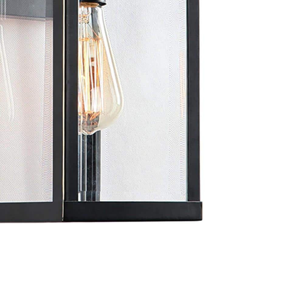 Imperial Black Steel Outdoor Wall Lantern with Clear Glass Panels
