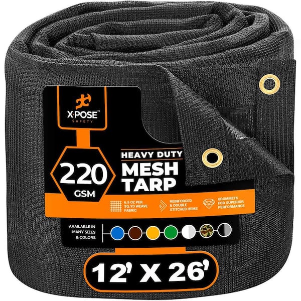 XPOSE SAFETY Heavy-Duty Mesh Tarp 12 ft. x 26 ft. Multi-Purpose