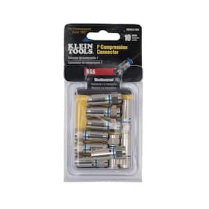 F Compression Connector RG6 for Above Ground Outdoor Use - 10 Pack